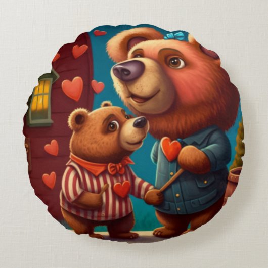 Valentijnskaart beer cartoon kussen (Voorkant)