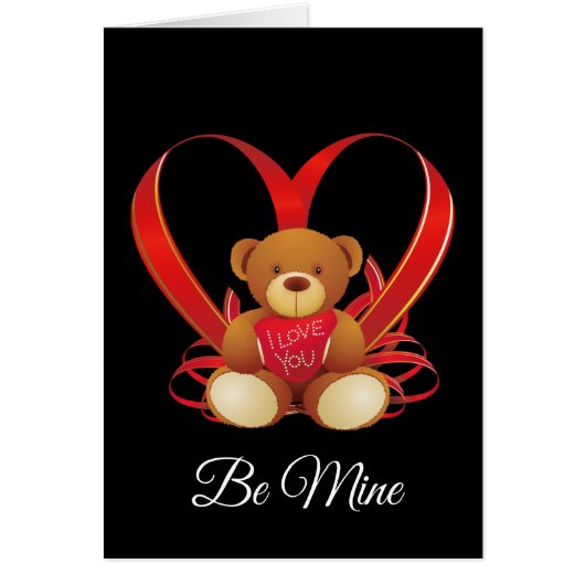 Valentijnskaart Beer Wees Mijn Valentijn (Voorkant)