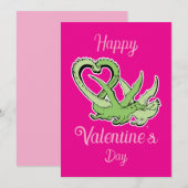 Valentijnskaart Draken Liefhebbers Staart van Hart Feestdagenkaart (Voorkant / Achterkant)