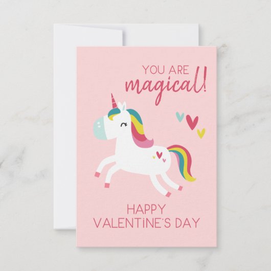 Valentijnskaart eenhoorn bedankkaart (Voorkant)