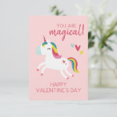 Valentijnskaart eenhoorn bedankkaart (Staand voorkant)
