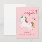 Valentijnskaart eenhoorn bedankkaart (Voorkant / Achterkant)