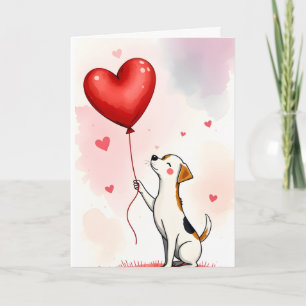 Valentijnskaart Hond Rode Harten Feestdagen Kaart