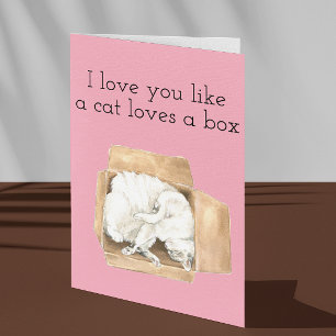 Valentijnskaart Ik hou van je grappige kat Feestdagen Kaart