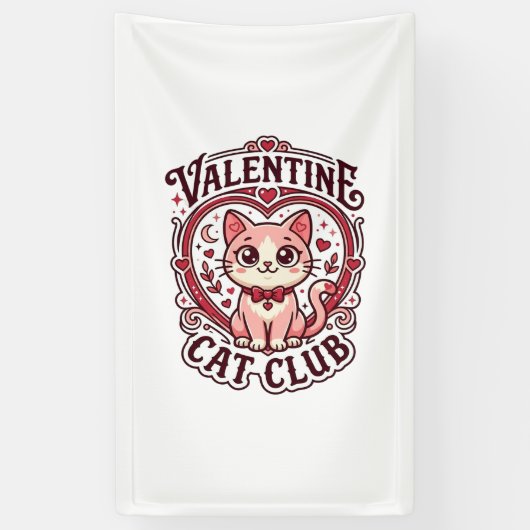 Valentijnskaart Kat Fun Cat Liefhebber Design - Va Spandoek (Verticaal)