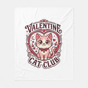 Valentijnskaart Kat Grappige Kat Liefhebber Design Fleece Deken