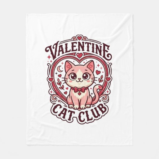 Valentijnskaart Kat Grappige Kat Liefhebber Design Fleece Deken (Voorkant)