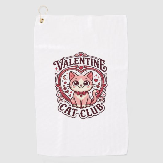Valentijnskaart Kat Grappige Kat Liefhebber Design Golfhanddoek (Voorkant)