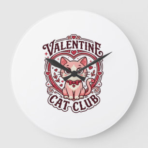Valentijnskaart Kat Grappige Kat Liefhebber Design Grote Klok