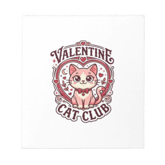 Valentijnskaart Kat Grappige Kat Liefhebber Design Notitieblok