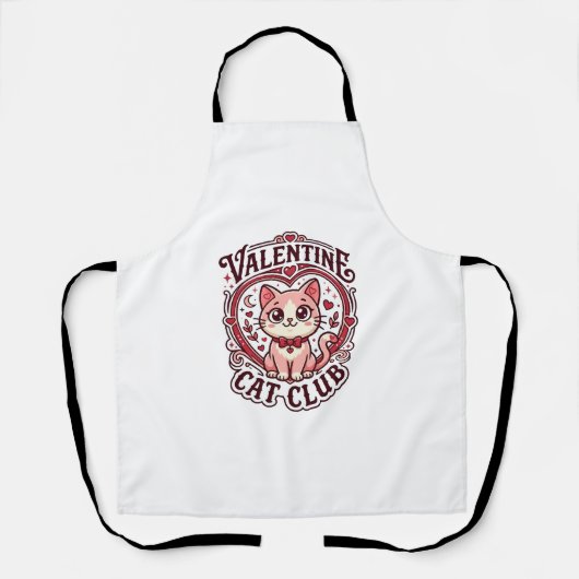 Valentijnskaart Kat Grappige Kat Liefhebber Design Schort (Voorkant)