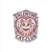 Valentijnskaart Kat Grappige Kat Liefhebber Design Sticker (Voorkant)