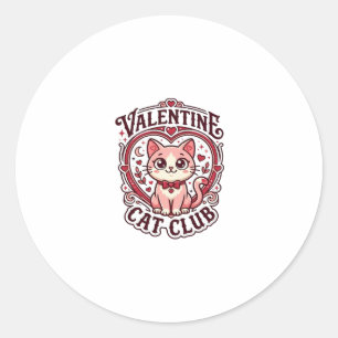 Valentijnskaart Kat Grappige Kat Liefhebber Ontwer Ronde Sticker