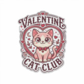 Valentijnskaart Kat Grappige Kat Liefhebber Ontwer Sticker (Voorkant)