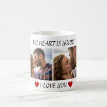 Valentijnskaart koffiemok Ik hou van jou met foto'