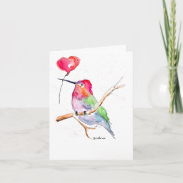Valentijnskaart "Kolibrie verliefd" Kaart