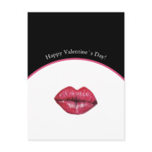Valentijnskaart Kuspend Lips Waterverf