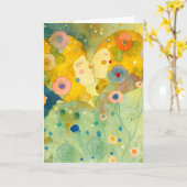 Valentijnskaart kusserige mooie indruk kaart (Gele Bloem)