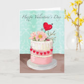 Valentijnskaart met bloemencake kaart (Gele Bloem)