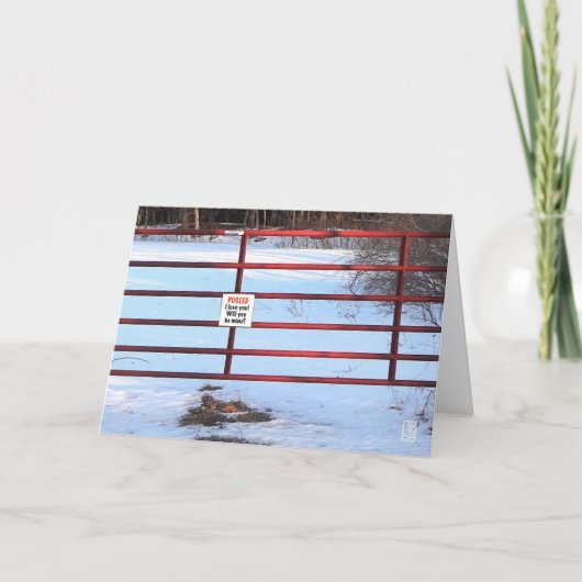 Valentijnskaart met boerderijhek kaart (Voorkant)