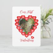 Valentijnskaart met bubbelhartcoupon kaart (Staand voorkant)