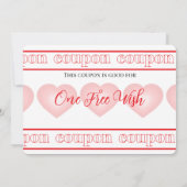 Valentijnskaart met bubbelhartcoupon kaart (Achterkant)