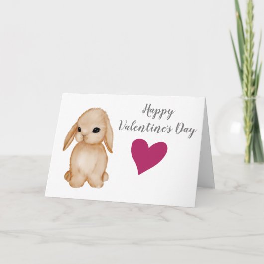 Valentijnskaart met Bunny Heart Feestdagen Kaart (Voorkant)