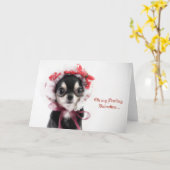 Valentijnskaart met Chihuahua Kaart (Gele Bloem)