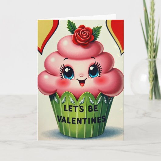 Valentijnskaart met Cupcake Liefde Kaart (Voorkant)