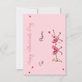 Valentijnskaart met Cupido's Pijl Hartjes Bedankkaart
