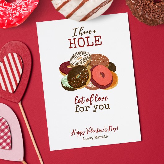 Valentijnskaart met Donut Feestdagenkaart