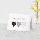 Valentijnskaart met drie harten kaart (Gele Bloem)