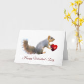 Valentijnskaart met eekhoorn met hart kaart (Gele Bloem)