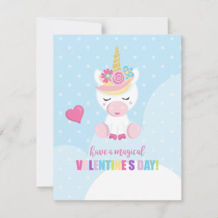 Valentijnskaart met eenhoorn feestdagenkaart