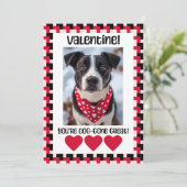 Valentijnskaart met eigen foto van de hond feestdagenkaart (Staand voorkant)