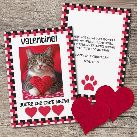 Valentijnskaart met eigen foto van de kat feestdagenkaart