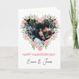 Valentijnskaart met foto en rode hart kaart