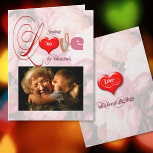 Valentijnskaart met foto 'Sending You Love' Kaart