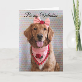 Valentijnskaart met Golden Retriever Bedankkaart