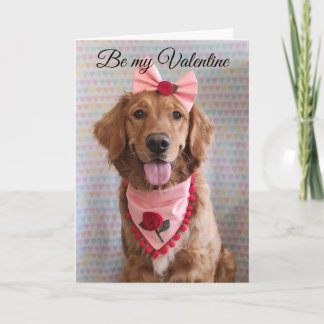 Valentijnskaart met Golden Retriever Bedankkaart