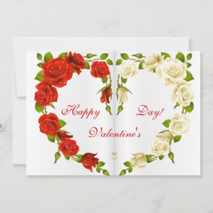 Valentijnskaart met hart van rozen feestdagenkaart