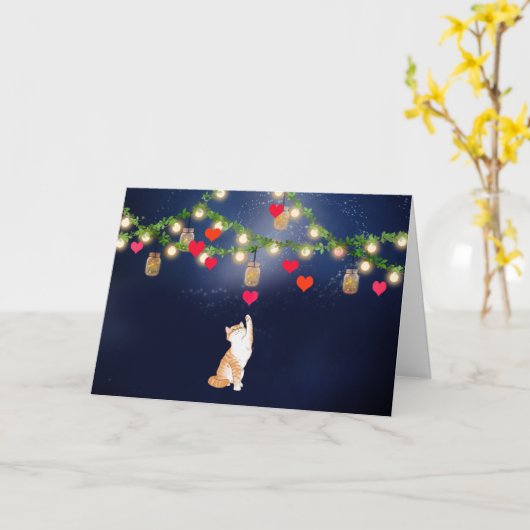 Valentijnskaart met harten en metsonpotten kaart (Gele Bloem)