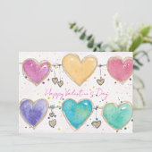 Valentijnskaart met hartpatroon uitnodiging (Staand voorkant)