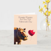 Valentijnskaart met hongerige nijlpaard - Grappig  Kaart (Gele Bloem)