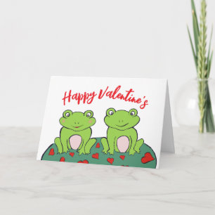 Valentijnskaart met kikkerkoppel kaart