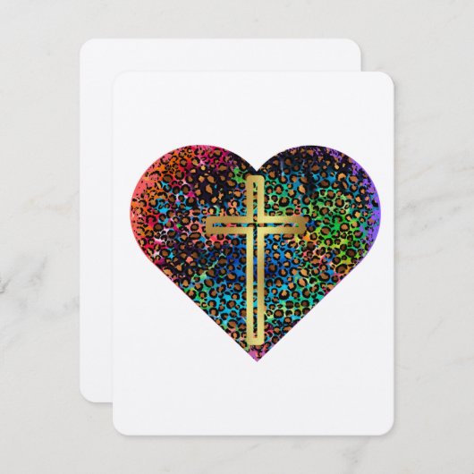 VALENTIJNSKAART MET KRUIS EN HART FEESTDAGENKAART (Voorkant / Achterkant)