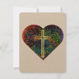 VALENTIJNSKAART MET KRUIS EN HART FEESTDAGENKAART