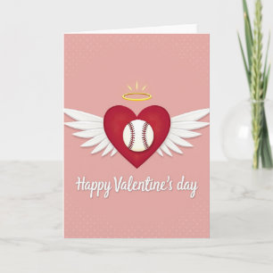 Valentijnskaart met liefde en honkbal kaart