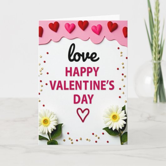 Valentijnskaart met liefde kaart (Voorkant)