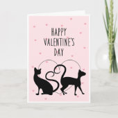 Valentijnskaart met liefhebbende katten feestdagen kaart (Voorkant)